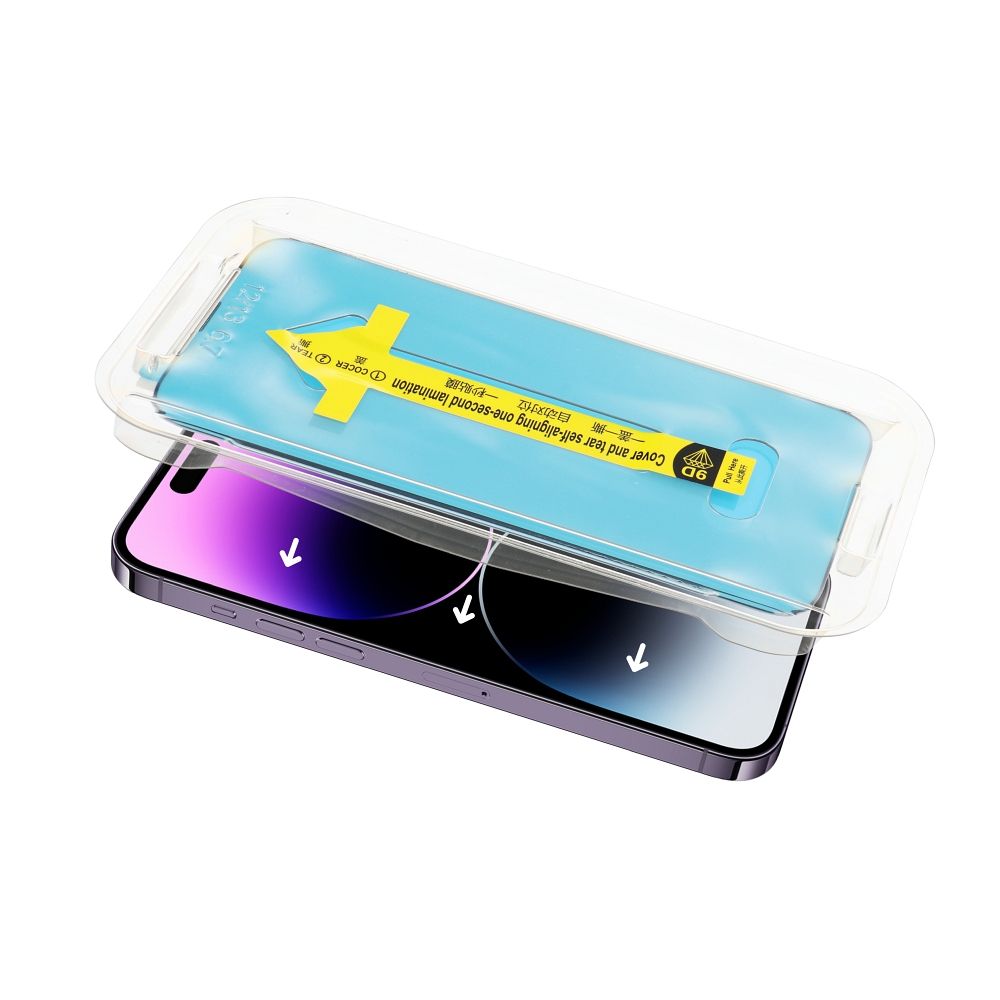 5D Full Glue Tempered Glass for iPhone 15 Pro Max black + applicator - Image 4