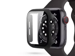 Haffner Defense 360 védőtok beépített edzett üveggel - Apple Watch 4/5/6/SE (44mm) - fekete - ECO