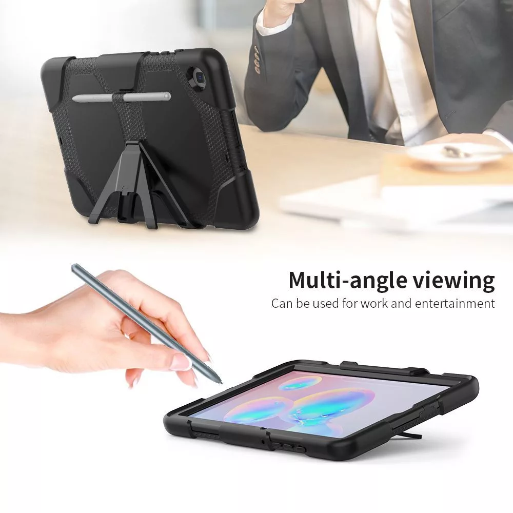 Samsung P610/P615 Galaxy Tab S6 Lite 10.4 ütésálló tablet tok 360 fokos védelemmel, kijelzővédő üveggel - Tech-Protect Survive - fekete (ECO csomagolás) - Image 2