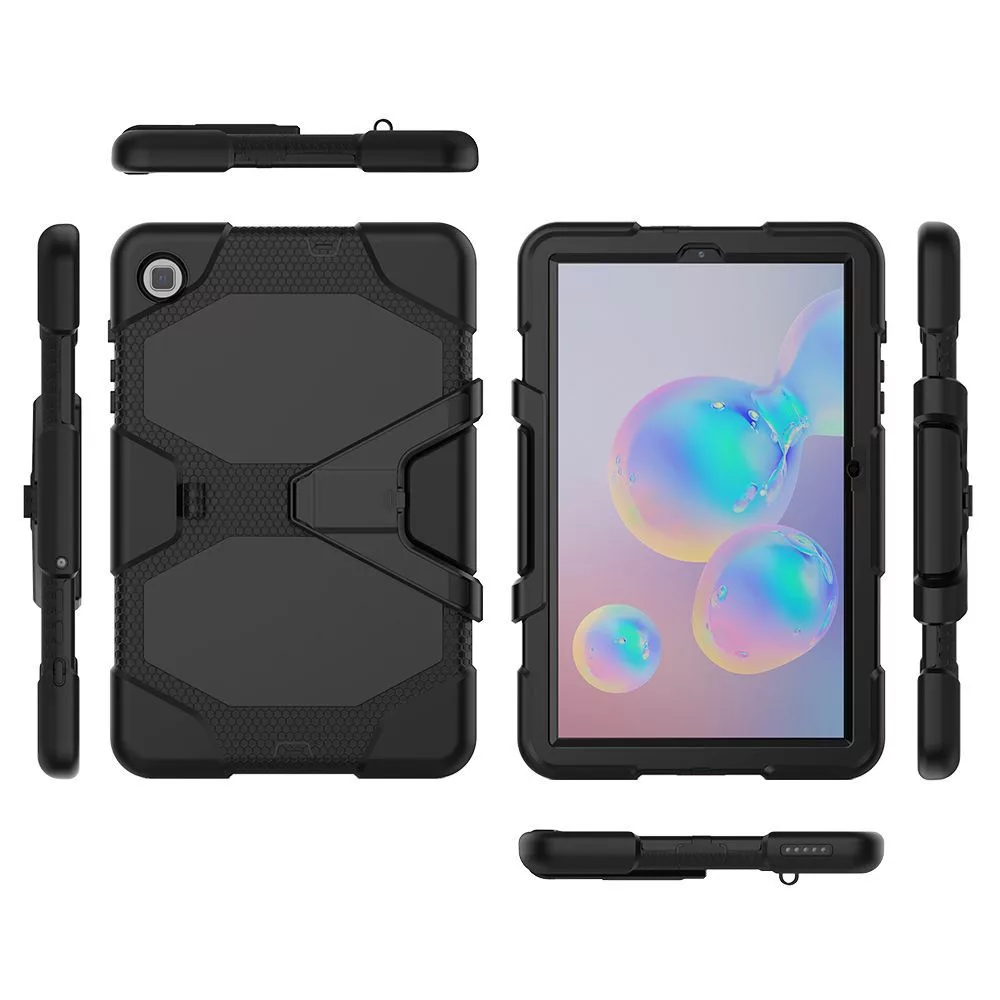Samsung P610/P615 Galaxy Tab S6 Lite 10.4 ütésálló tablet tok 360 fokos védelemmel, kijelzővédő üveggel - Tech-Protect Survive - fekete (ECO csomagolás) - Image 3