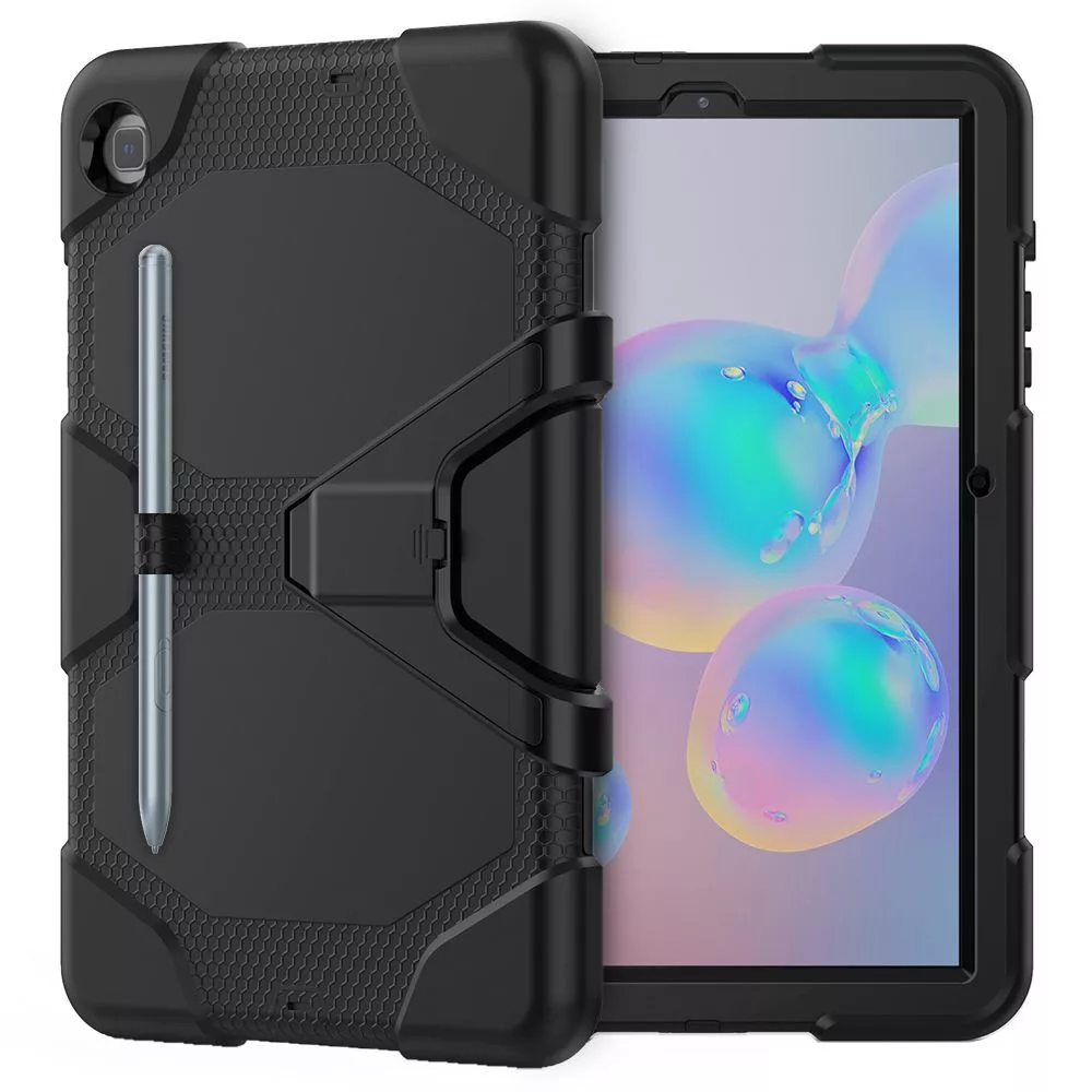 Samsung P610/P615 Galaxy Tab S6 Lite 10.4 ütésálló tablet tok 360 fokos védelemmel, kijelzővédő üveggel - Tech-Protect Survive - fekete (ECO csomagolás) - Image 4