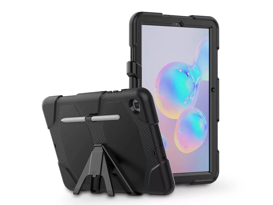 Samsung P610/P615 Galaxy Tab S6 Lite 10.4 ütésálló tablet tok 360 fokos védelemmel, kijelzővédő üveggel - Tech-Protect Survive - fekete (ECO csomagolás)