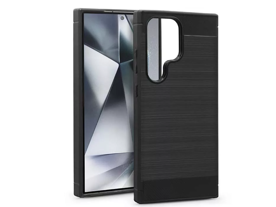 Haffner Carbon szilikon tok - Samsung SM-S928 Galaxy S24 Ultra - fekete