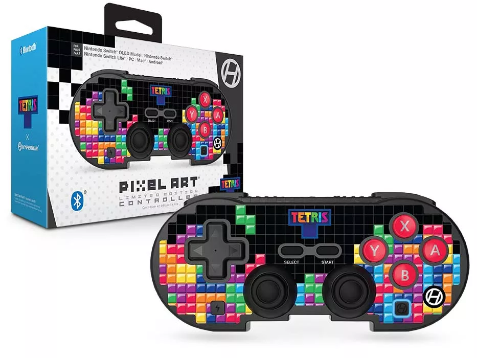 Hyperkin Pixel Art Tetris Nintendo Switch/PC/Mac/Android "Tetrimino Stack" BT kontroller