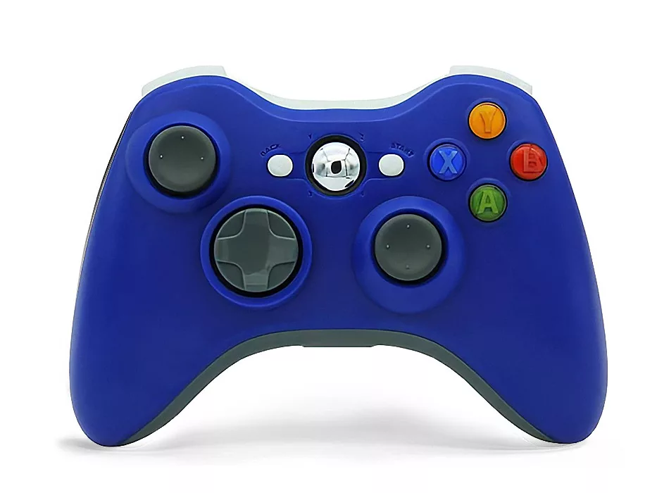 Vezeték nélküli Xbox 360/PC kompatibilis kék kontroller (USB Adapterrel)