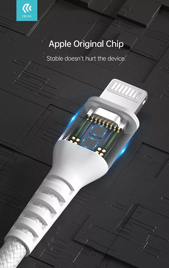Devia Gracious Series USB Type-C/Lightning adat- és töltőkábel 1,5m - 5V/3A - fehér - Image 6