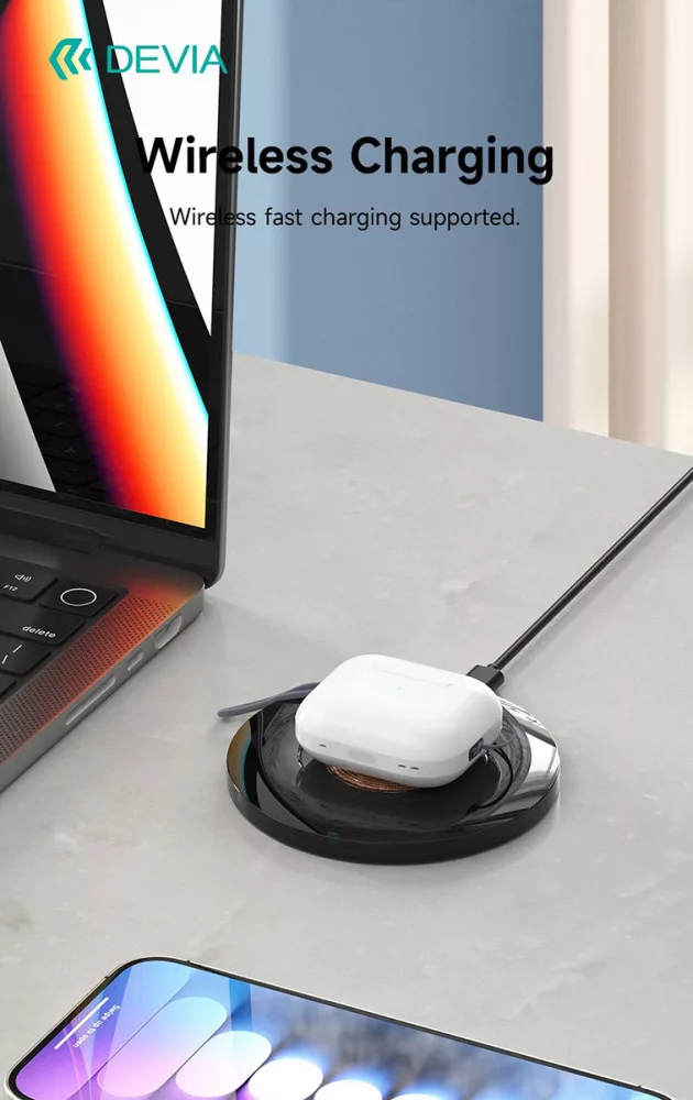 Devia Airbuds Pods3 Bluetooth sztereó headset - fehér - 6. kép