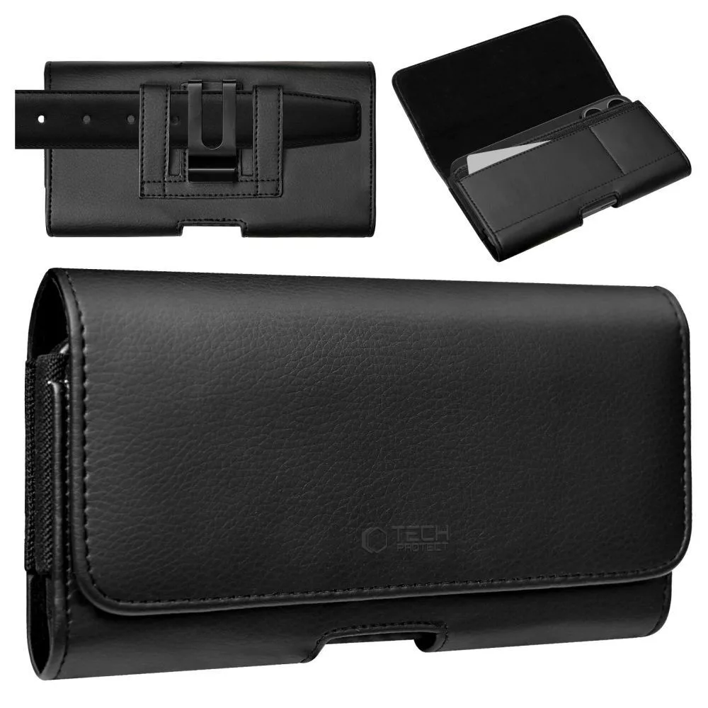 Tec-Protect SM80 Pro Univerzális vízszintes, csatos-fűzős övtáska mobiltelefonhoz 5,8-6,8" - fekete - Image 2