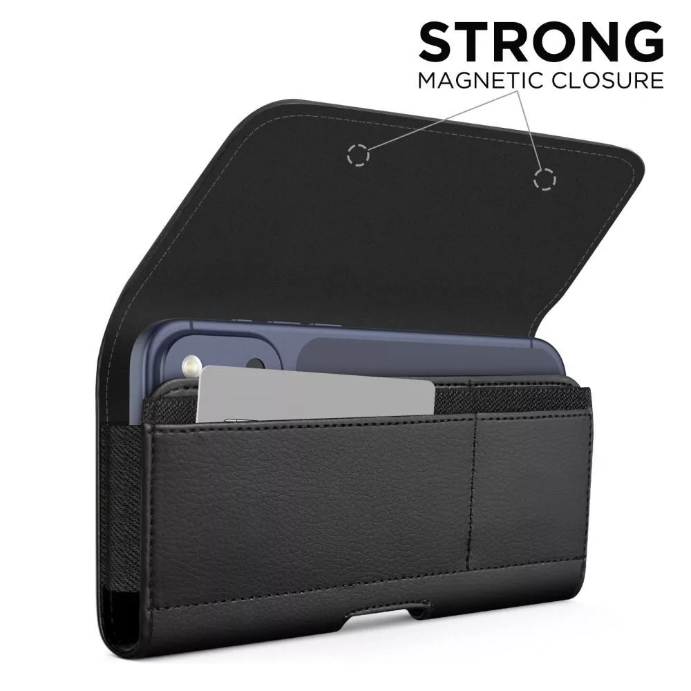 Tec-Protect SM80 Pro Univerzális vízszintes, csatos-fűzős övtáska mobiltelefonhoz 5,8-6,8" - fekete - Image 3