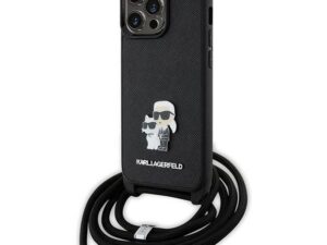 KARL LAGERFELD case for IPHONE 13 Pro KLHCP13LSAKCPSK (Saffiano KC Metal PIN Crossbody) black