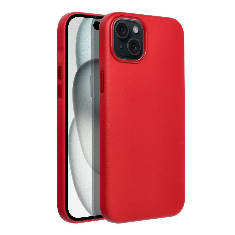 LEATHER MAG COVER case for IPHONE 15 Plus red - Image 2