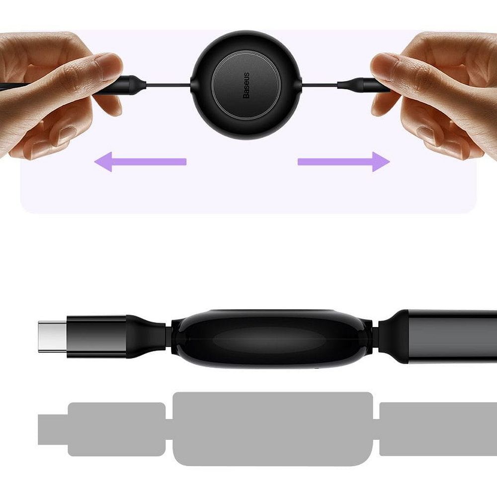 BASEUS cable 3in1 Type C to MicroUSB / Lightning / Type C PD QC4.0 3,5A 100W CAMJ010201 1,1 m black - Image 8