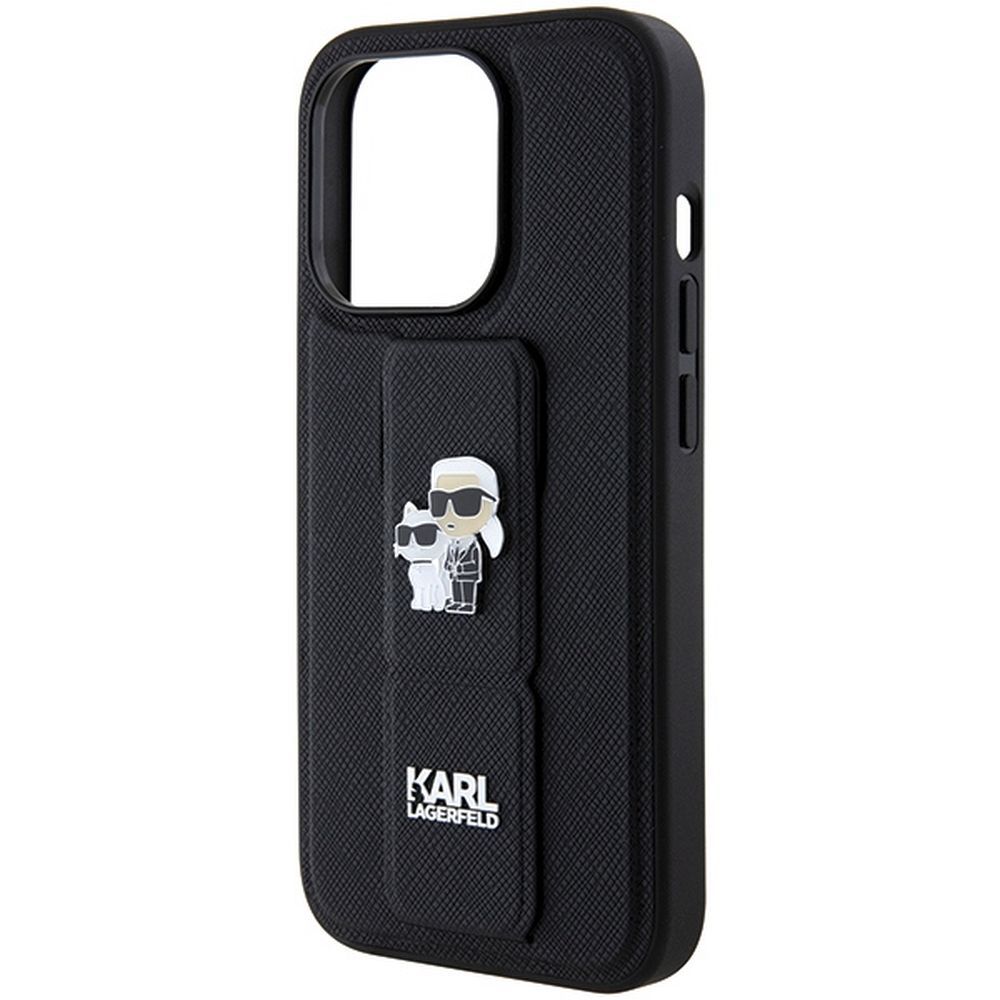 KARL LAGERFELD case for IPHONE 14 Pro Max KLHCP14XGSAKCPK (Gripstand Saffiano KC PIN) black - Image 6