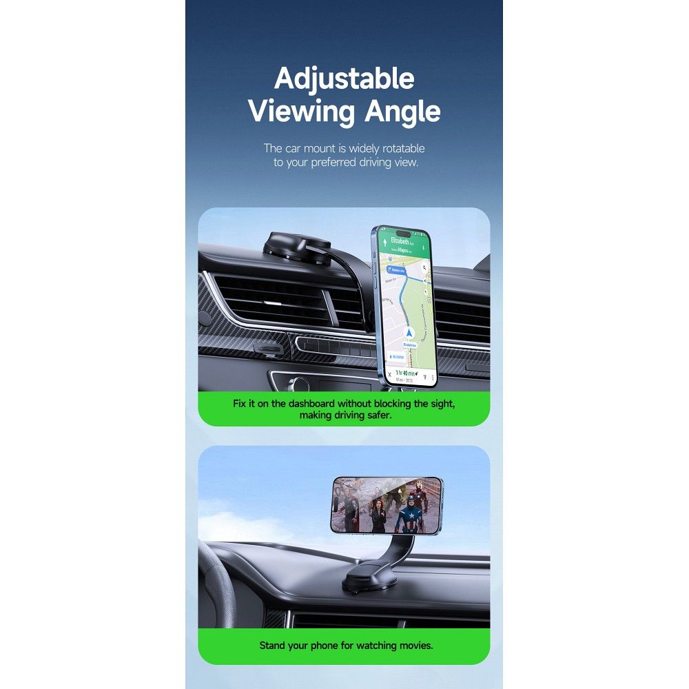 DUZZONA V4 - Dashboard Car Holder with Magnetic Wireless Charger 15W (Compatible with MagSafe and Qi2 charging) - Image 12