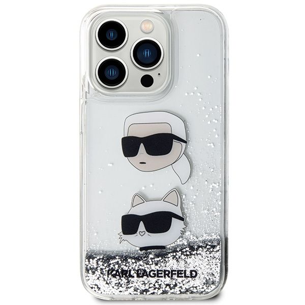 KARL LAGERFELD case for IPHONE 14 Pro KLHCP14LLDHKCNS (Liquid Glitter KC) white - Image 3