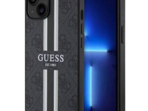 GUESS case for IPHONE 14 compatible with MagSafe GUHMP14SP4RPSK (4G Printed Stripes) black