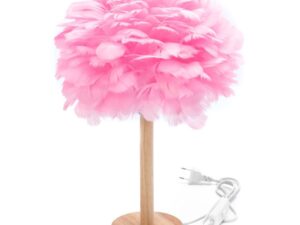 Table lamp bedside feather Art Deco pink CBDPH