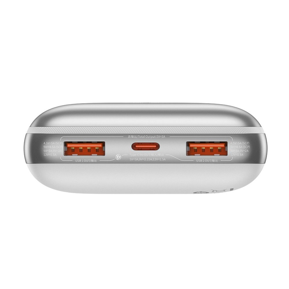 BASEUS powerbank 20 000 mAh + cable USB A to Type C PD QC3.0 3A 22,5W PPBD030002 white - Image 6