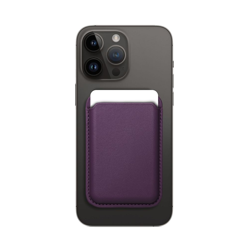 LEATHER MAG WALLET compatible with MagSafe dark violet - Image 5