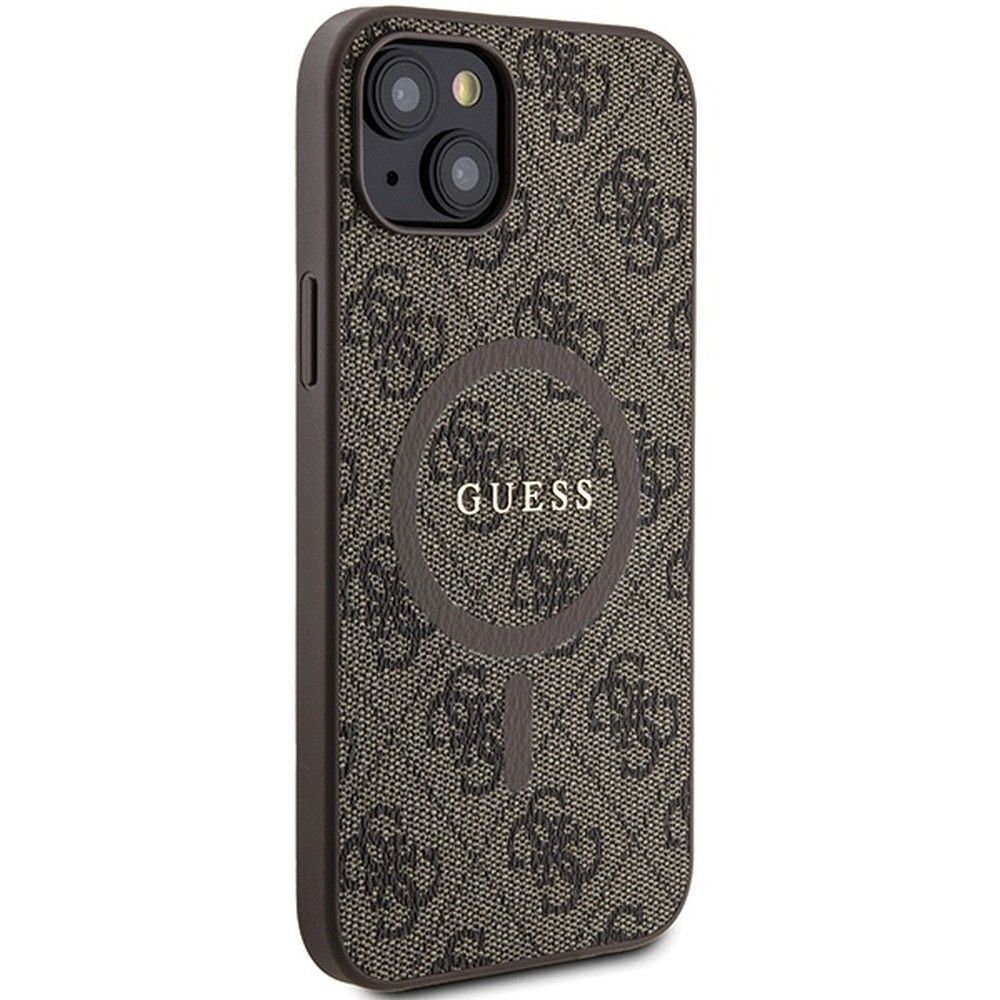 GUESS case for IPHONE 15 Plus / 14 Plus GUHMP15MG4GFRW (Leather 4G Metal Logo) brown - Image 4