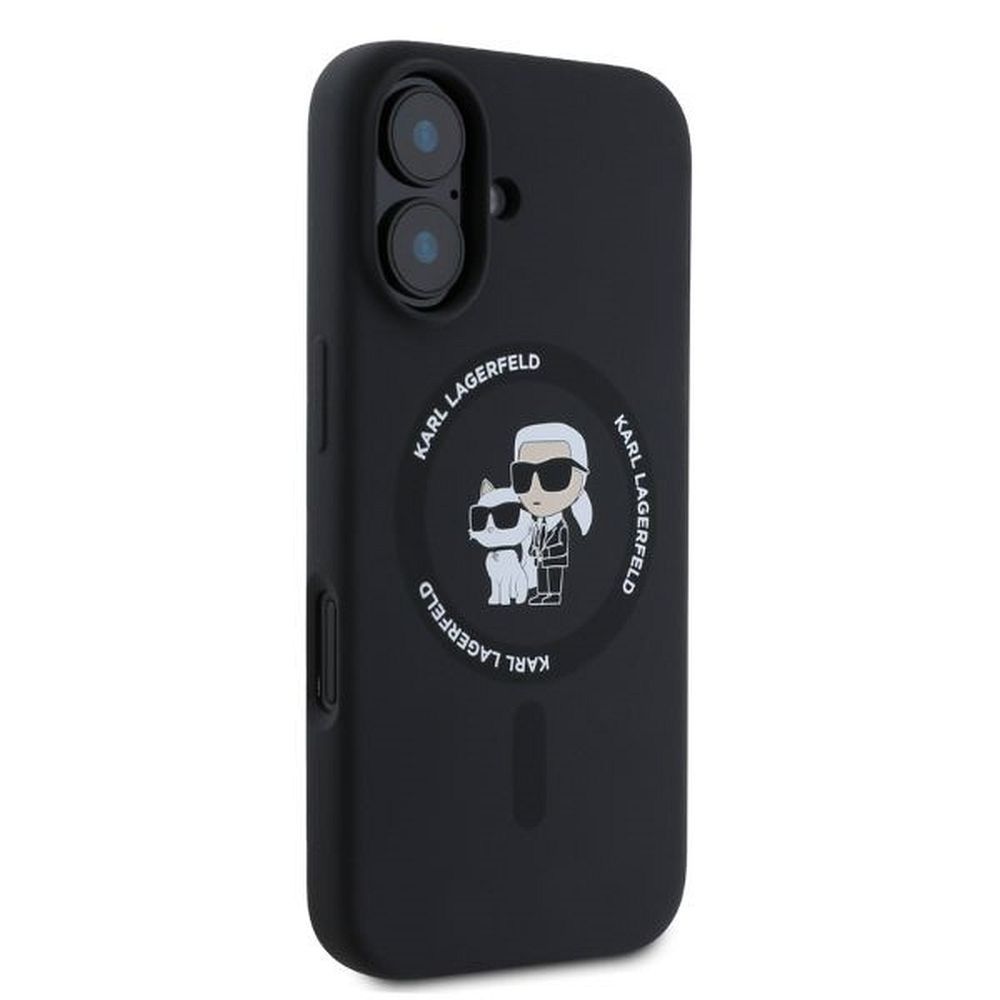 KARL LAGERFELD case for IPHONE 16 compatible with MagSafe KLHMP16SSCMKCRHK (Silicone KC Body Ring) black - Image 2