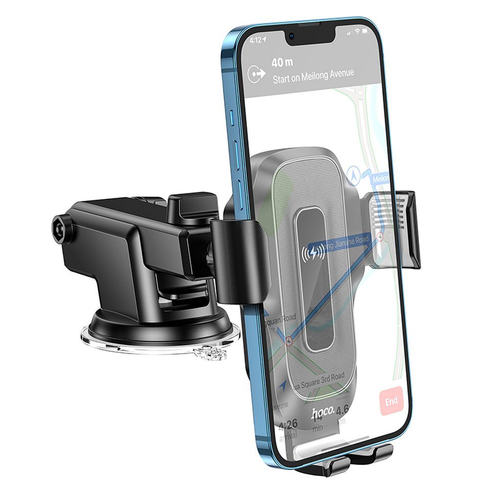 HOCO car holder with wirelles charging for windshield / center console 15W HW3 black - Image 3