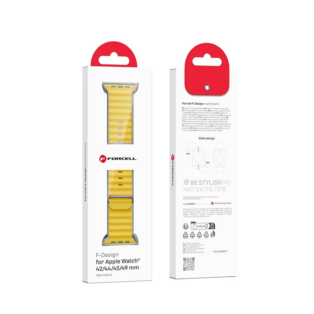 FORCELL F-DESIGN FA12 strap for APPLE Watch 42 / 44 / 45 / 49 mm yellow - Image 3