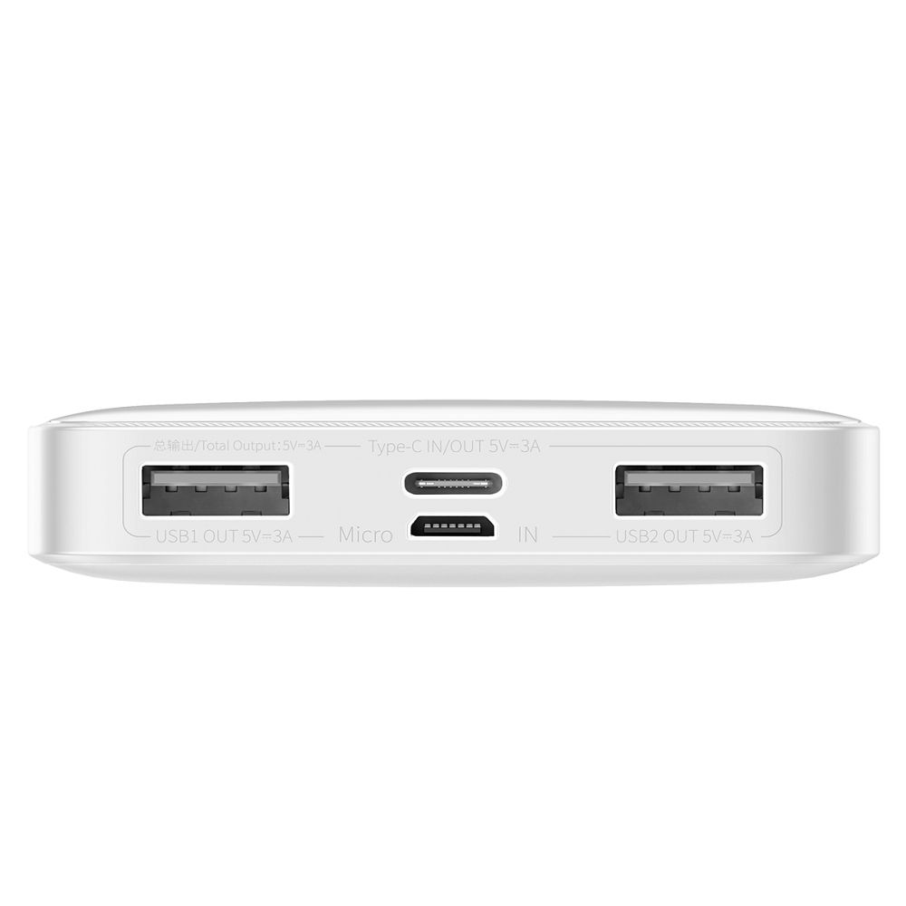 BASEUS powerbank 10 000 mAh + cable USB A do Micro USB PD QC3.0 3A 15W PPDML-I01 white - Image 3