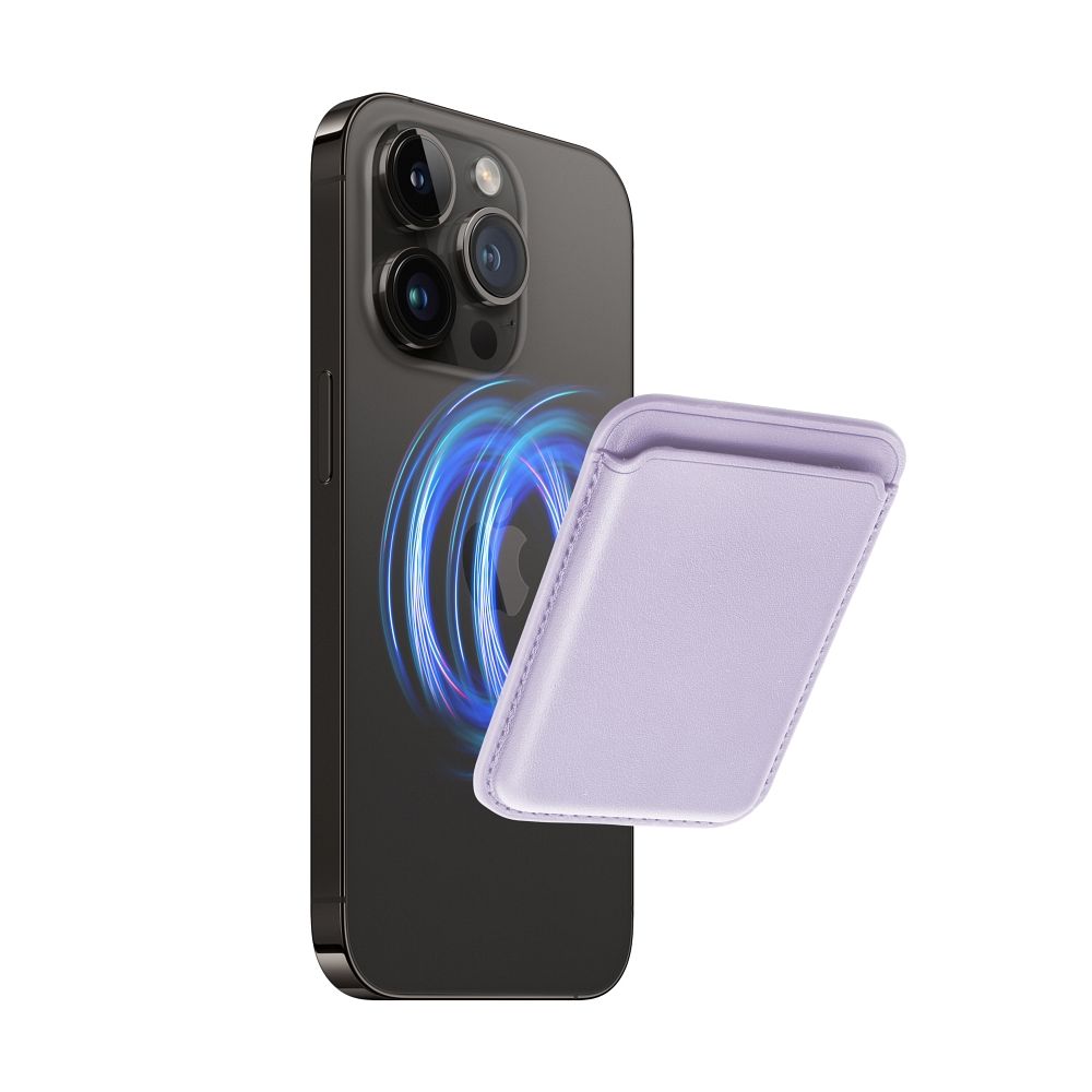 LEATHER MAG WALLET compatible with MagSafe lilac - Image 2
