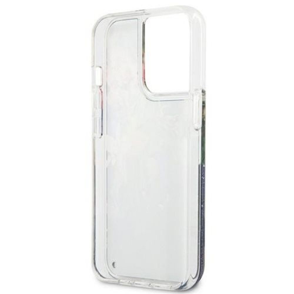 GUESS case for IPHONE 13 Pro GUHCP13LLFLSB (Glitter Flower) blue - Image 7