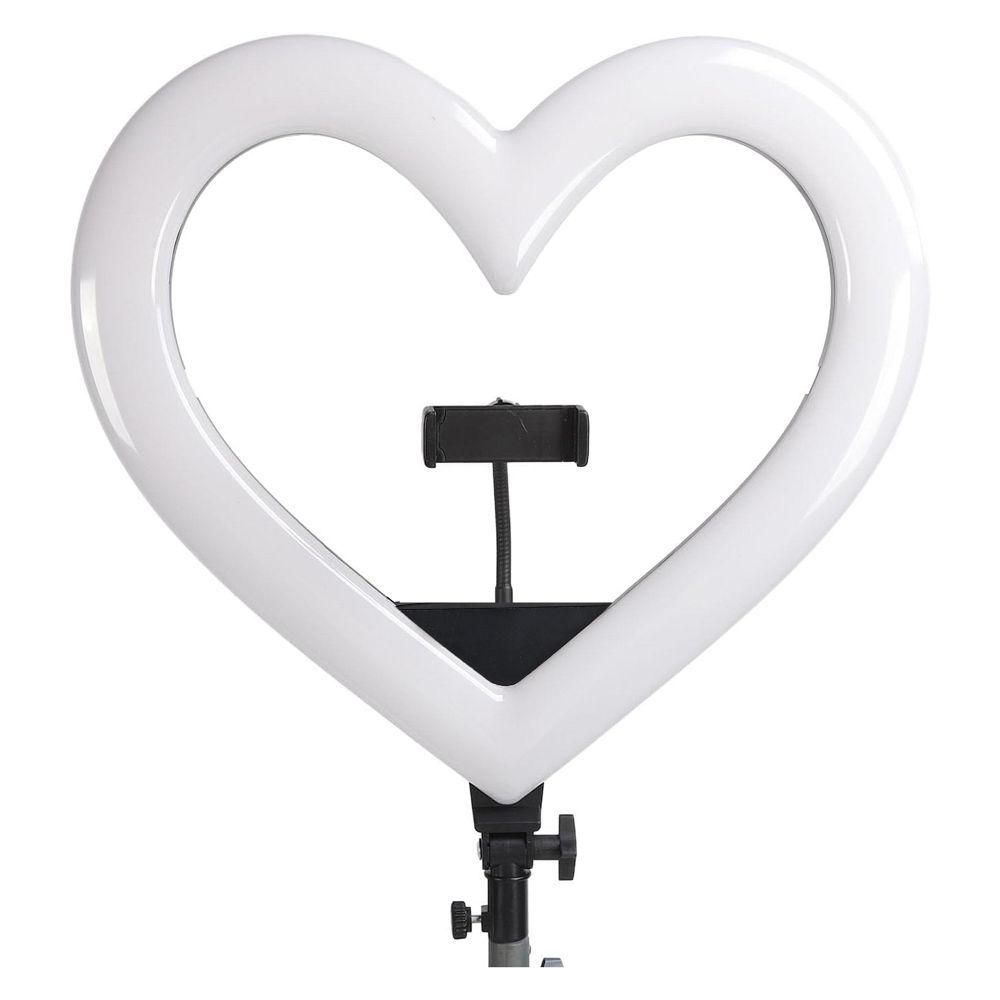 LED Ring Stream RGB lamp 12inch with holder for mobile HEART + tripod JM33-13 black - Image 6