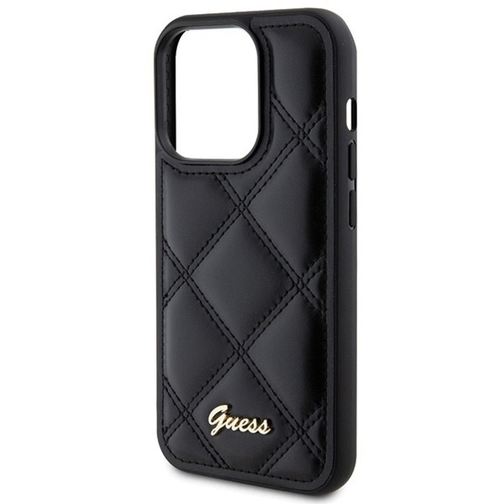 GUESS case for IPHONE 15 Pro GUHCP15LPSQSQSK (Quilted Metal Logo) black - Image 5