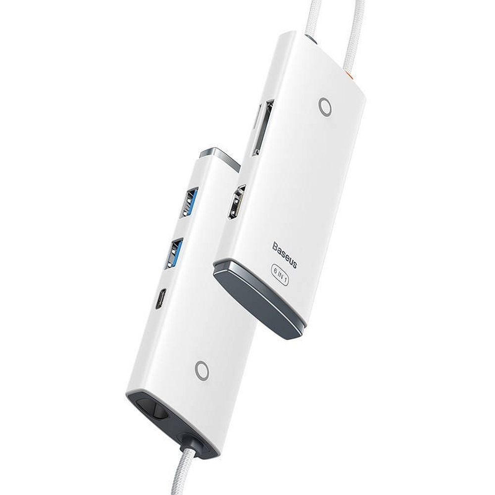 BASEUS adapter HUB 6in1 Type C WKQX050002 0,15 m white - Image 4