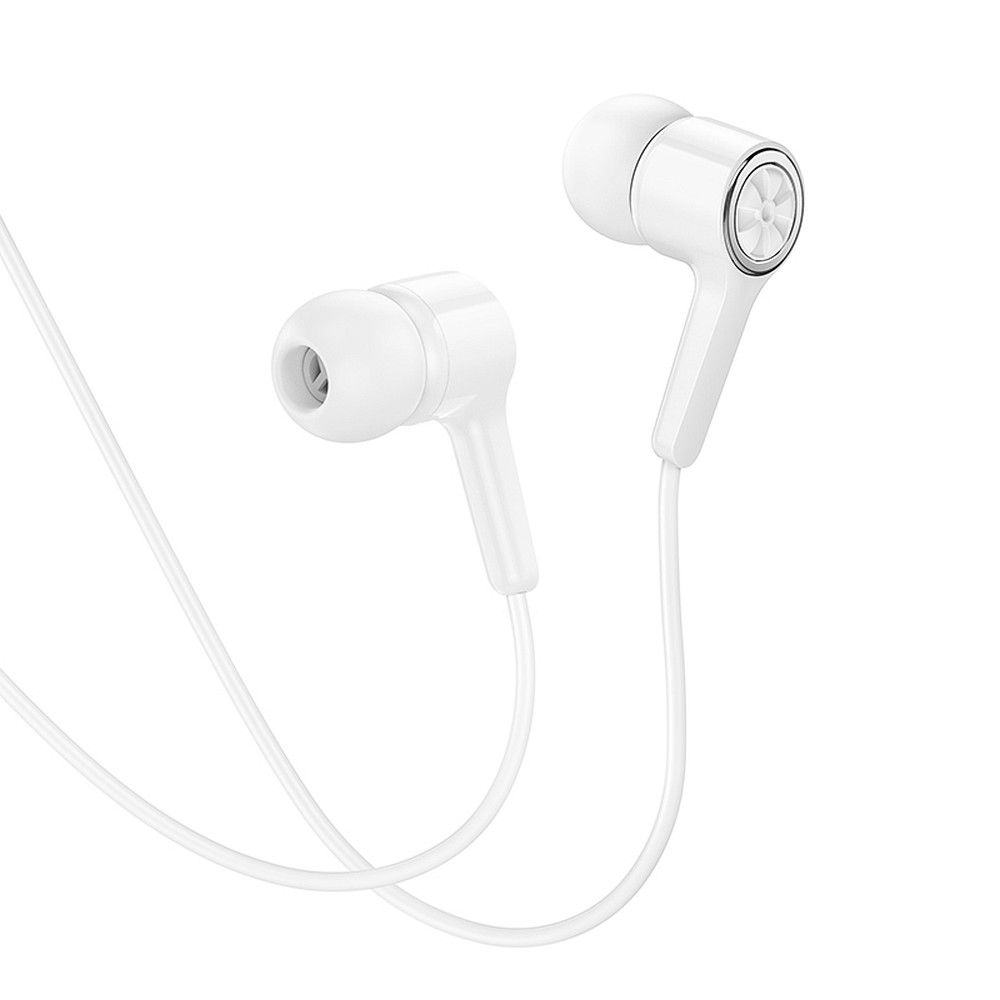 HOCO wire earphones Jack 3,5 mm with microphone M104 white - Image 2