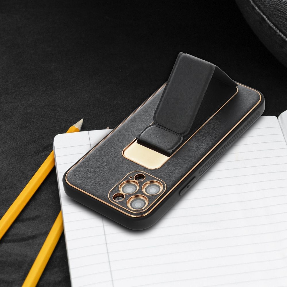 LEATHER CASE KICKSTAND for SAMSUNG A25 5G black - Image 7