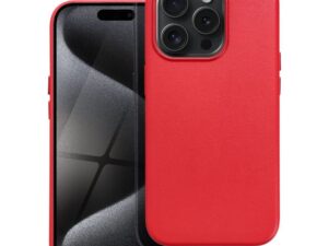 LEATHER MAG COVER case for IPHONE 15 Pro red