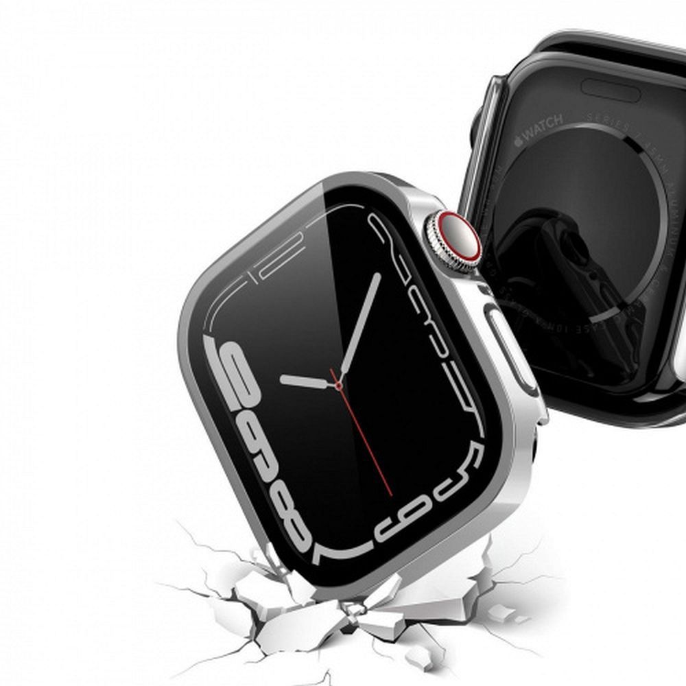 DUX DUCIS case HAMO with protective glass for Apple Watch 7 / 8 / 9 41 mm silver - Image 7