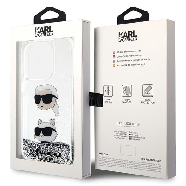 KARL LAGERFELD case for IPHONE 14 Pro KLHCP14LLDHKCNS (Liquid Glitter KC) white - Image 8