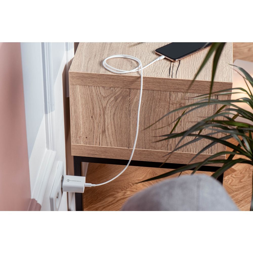 FORCELL F-ENERGY TFK-TC-25WPD travel charger Type C + cable Type C to Type C PD Q.C 3A 25W white - Image 24