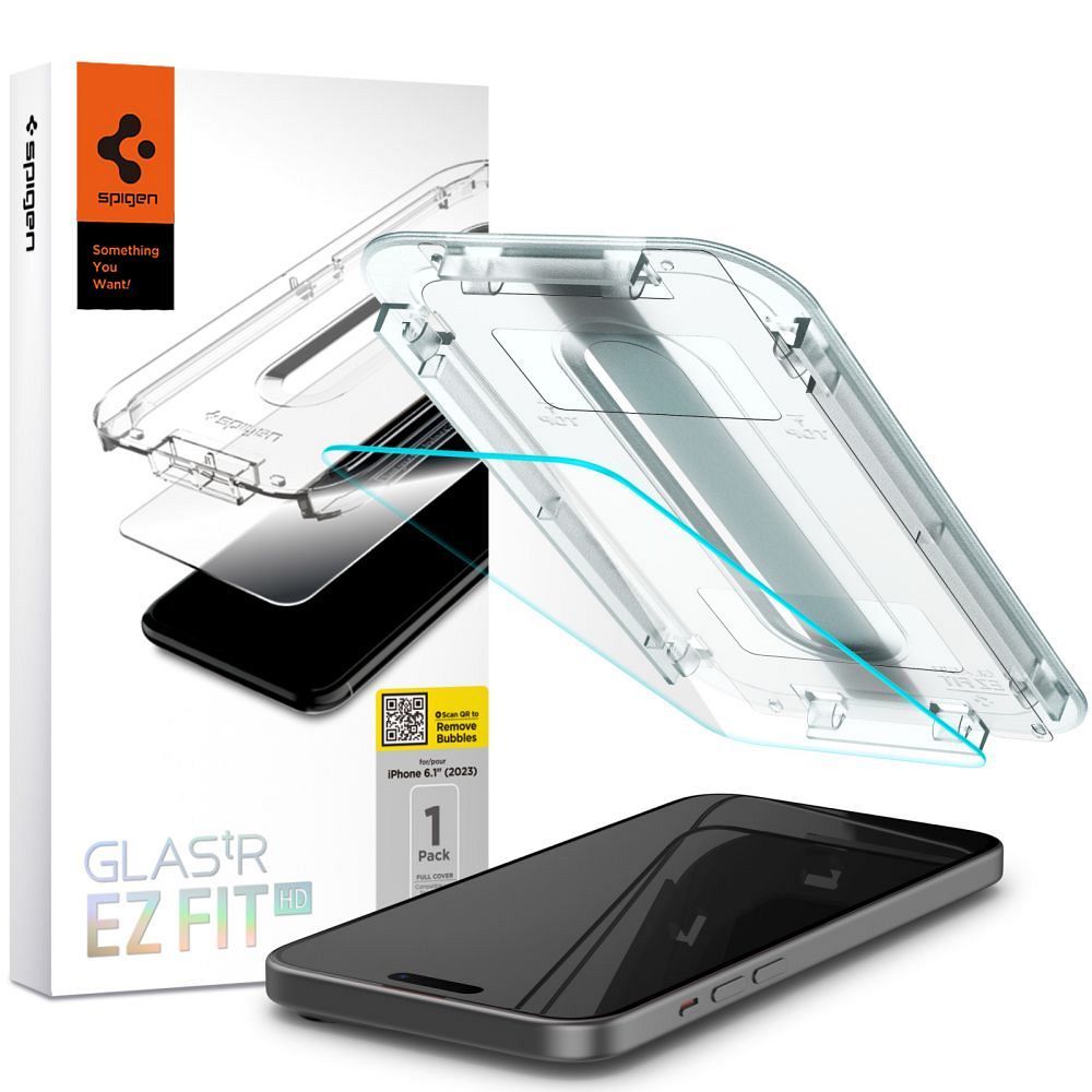 SPIGEN GLAS.TR ”EZ FIT” for IPHONE 15 transparent