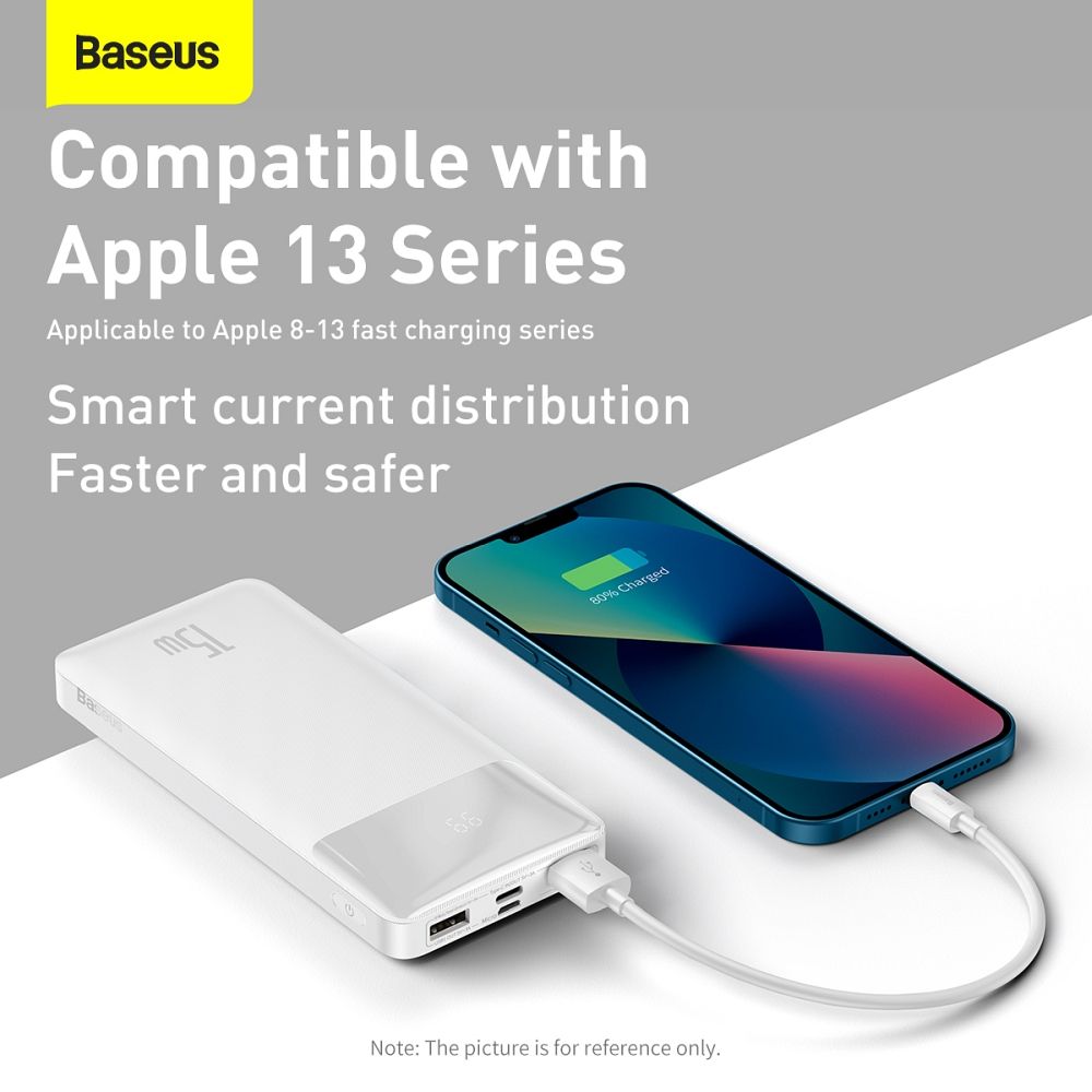 BASEUS powerbank 10 000 mAh + cable USB A do Micro USB PD QC3.0 3A 15W PPDML-I01 white - Image 12