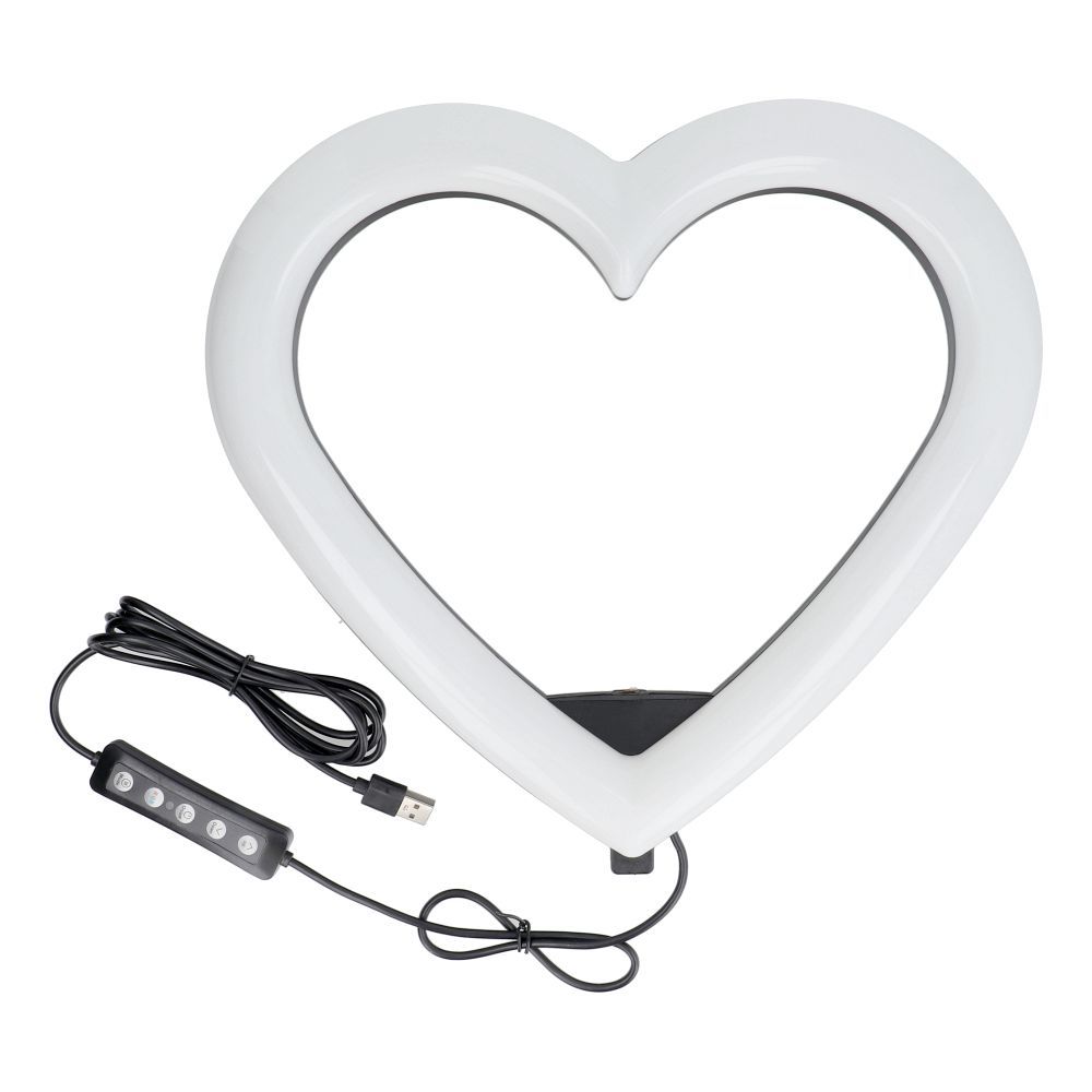LED Ring Stream RGB lamp 12inch with holder for mobile HEART + tripod JM33-13 black - Image 3