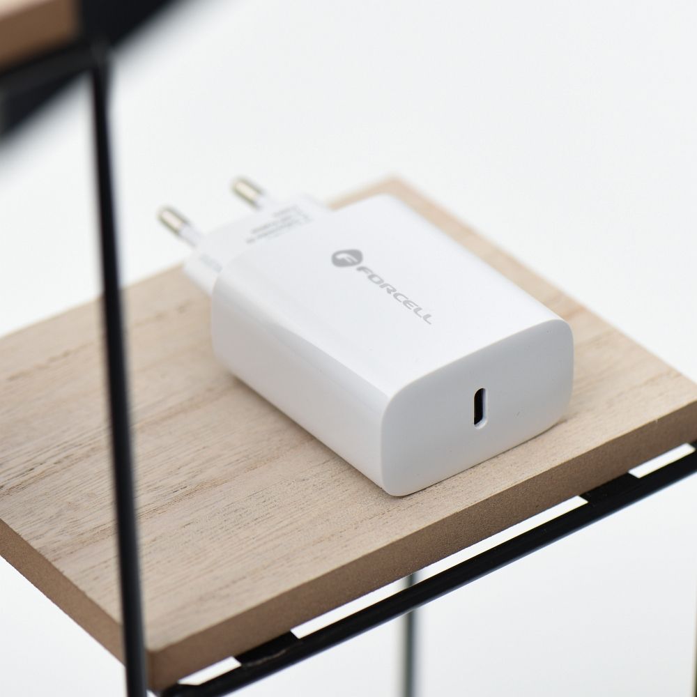 FORCELL F-ENERGY TFK-TC-25WPD travel charger Type C + cable Type C to Type C PD Q.C 3A 25W white - Image 26