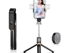 Selfie stick LED tripod + remote control black SSTR-20