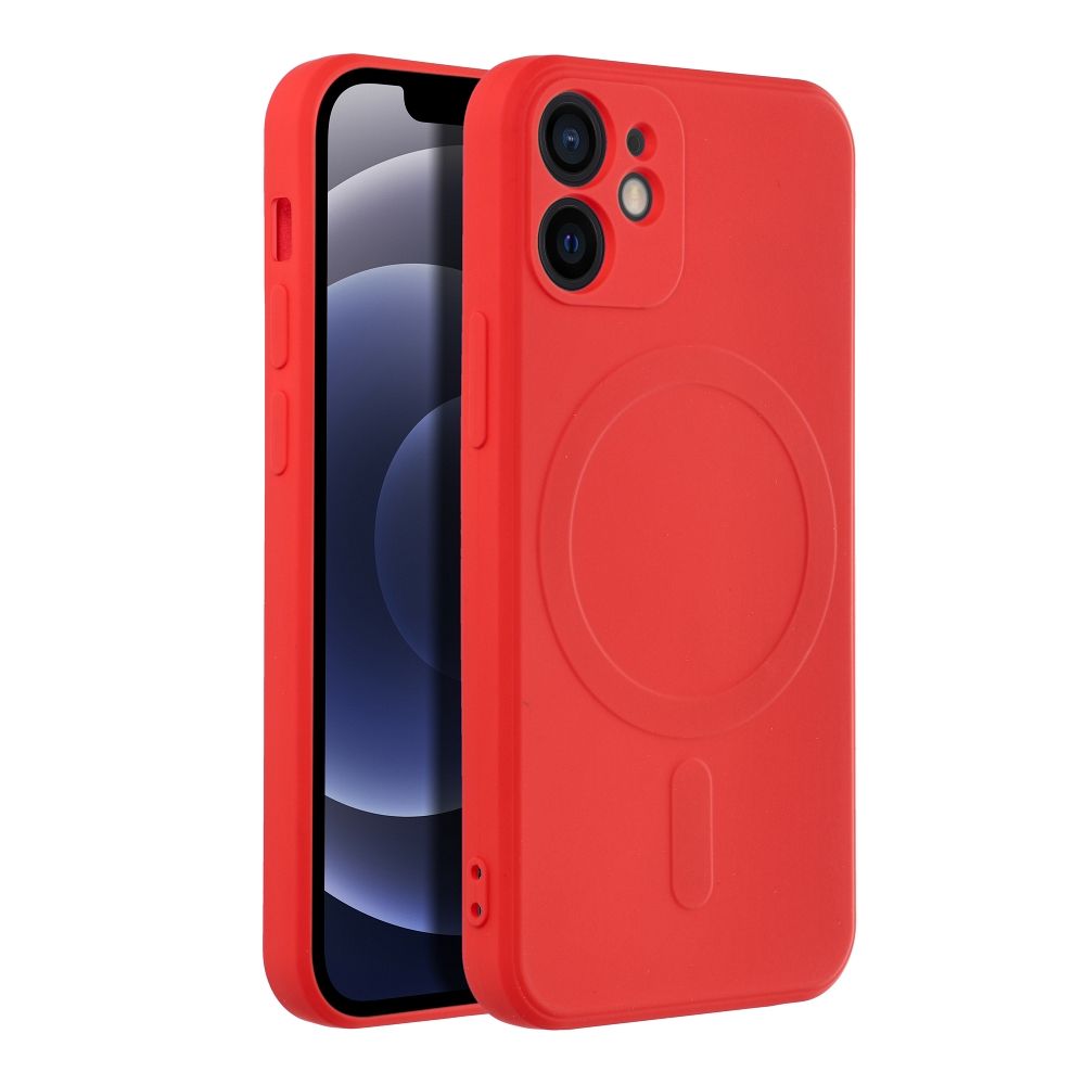 SILICONE MAG COVER case compatible with MagSafe for IPHONE 12 Mini red - Image 2