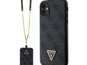 GUESS case for IPHONE 11 GUHCN61P4TDSCPK (Leather Metal Logo Strass Crossbody) black