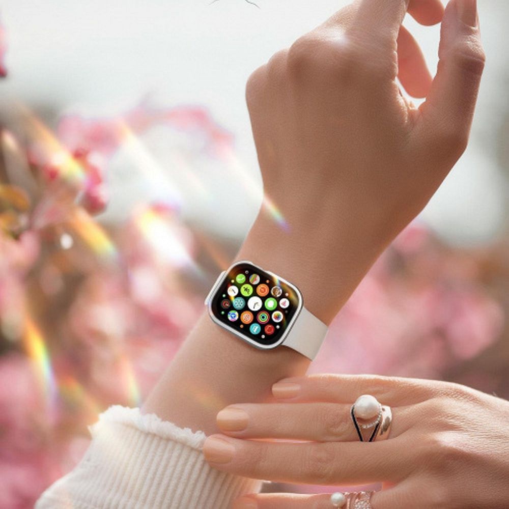 DUX DUCIS case HAMO with protective glass for Apple Watch 7 / 8 / 9 41 mm silver - Image 6