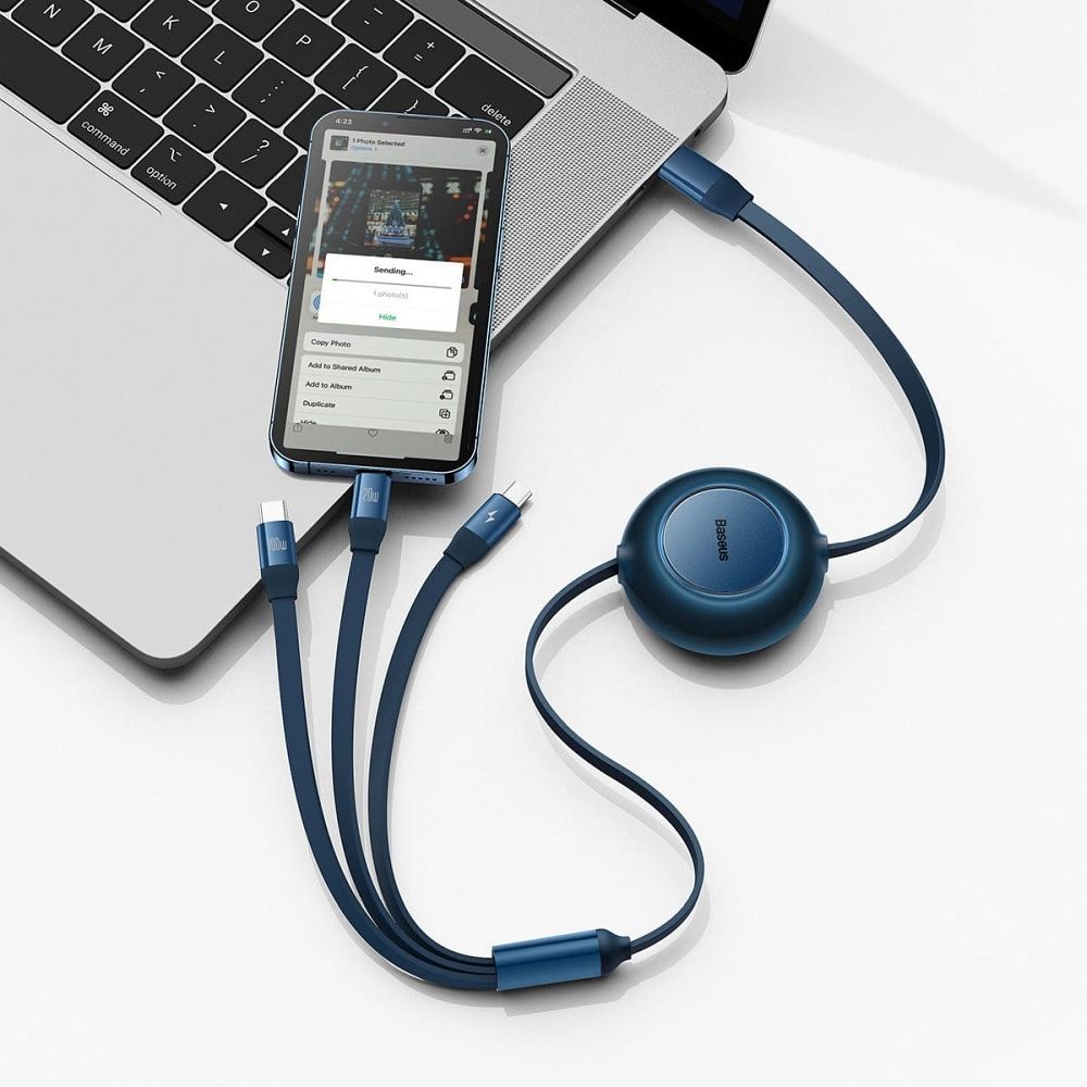 BASEUS cable 3in1 Type C to Micro USB / Lightning / Type C PD QC4.0 3,5A 100W CAMJ010203 1,1 blue - Image 8