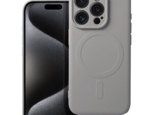 SILICONE MAG COVER case compatible with MagSafe for IPHONE 15 Pro titanium grey