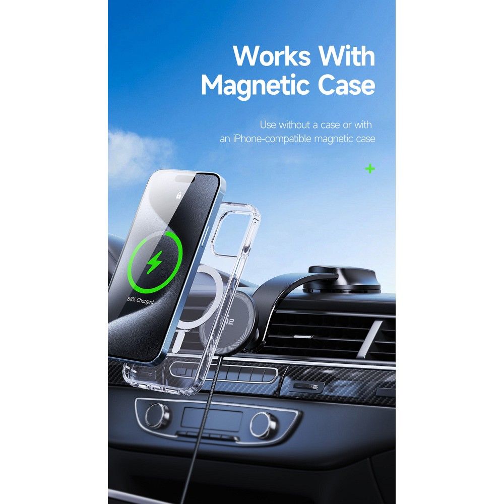 DUZZONA V4 - Dashboard Car Holder with Magnetic Wireless Charger 15W (Compatible with MagSafe and Qi2 charging) - Image 16
